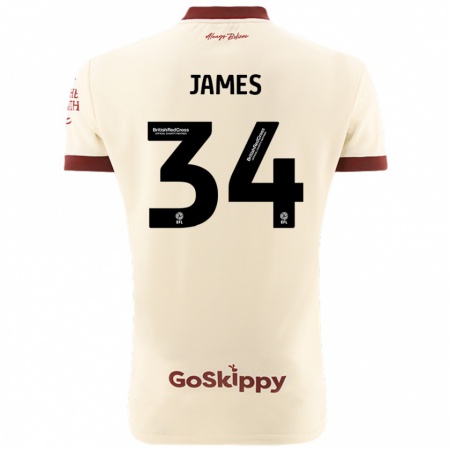 Kandiny Hombre Camiseta Joseph James #34 Crema Blanco 2ª Equipación 2024/25 La Camisa Chile