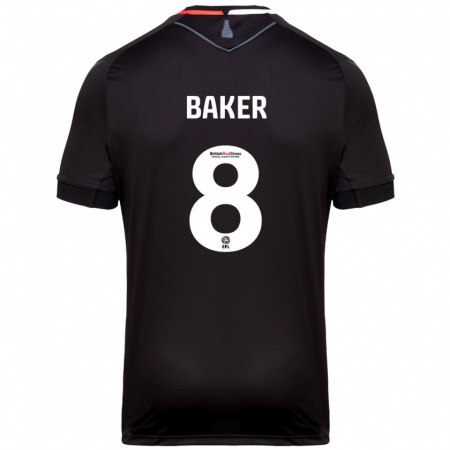 Kandiny Hombre Camiseta Lewis Baker #8 Negro 2ª Equipación 2024/25 La Camisa Chile