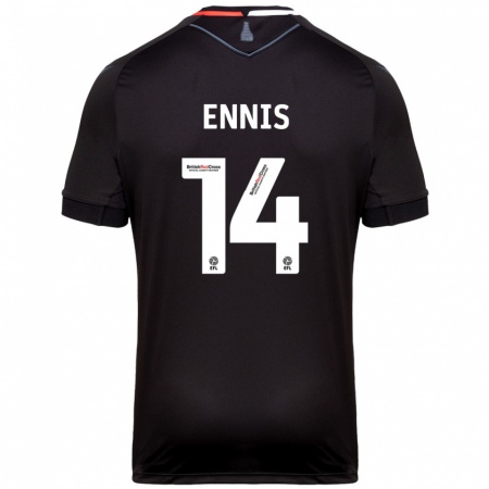 Kandiny Hombre Camiseta Niall Ennis #14 Negro 2ª Equipación 2024/25 La Camisa Chile