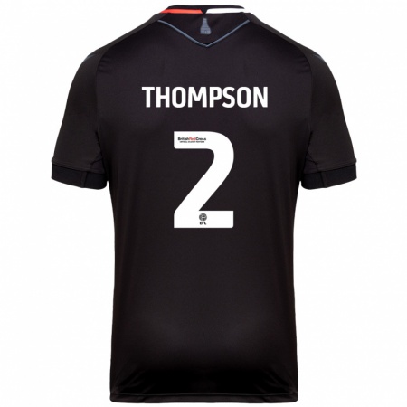 Kandiny Hombre Camiseta Sophie Thompson #2 Negro 2ª Equipación 2024/25 La Camisa Chile