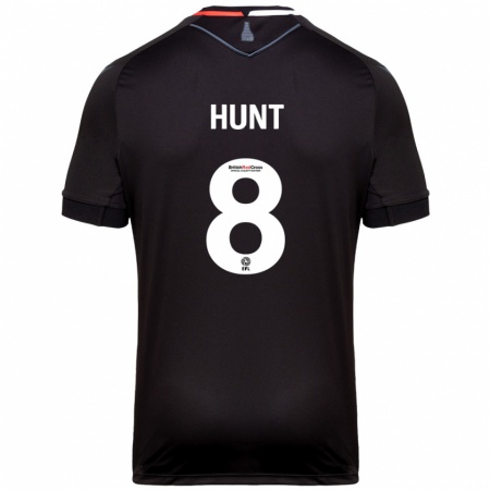 Kandiny Hombre Camiseta Abby Hunt #8 Negro 2ª Equipación 2024/25 La Camisa Chile