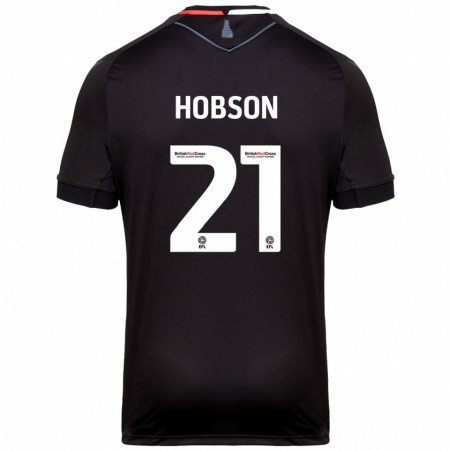 Kandiny Hombre Camiseta Elizabeth Hobson #21 Negro 2ª Equipación 2024/25 La Camisa Chile