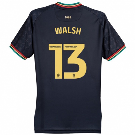 Kandiny Hombre Camiseta Joe Walsh #13 Azul Marino Oscuro 2ª Equipación 2024/25 La Camisa Chile