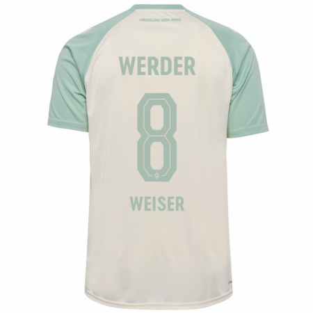 Kandiny Hombre Camiseta Mitchell Weiser #8 Blanquecino Verde Claro 2ª Equipación 2024/25 La Camisa Chile