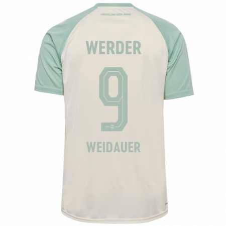 Kandiny Hombre Camiseta Sophie Weidauer #9 Blanquecino Verde Claro 2ª Equipación 2024/25 La Camisa Chile