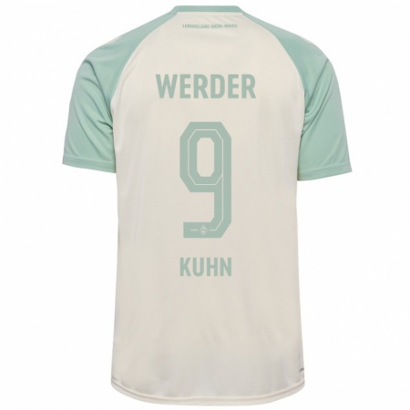 Kandiny Hombre Camiseta Philipp Kühn #9 Blanquecino Verde Claro 2ª Equipación 2024/25 La Camisa Chile