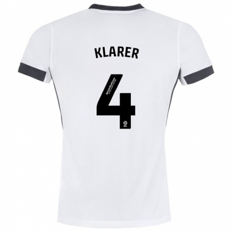 Kandiny Hombre Camiseta Christoph Klarer #4 Blanco Negro 2ª Equipación 2024/25 La Camisa Chile