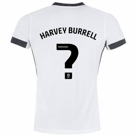 Kandiny Hombre Camiseta William Harvey Burrell #0 Blanco Negro 2ª Equipación 2024/25 La Camisa Chile