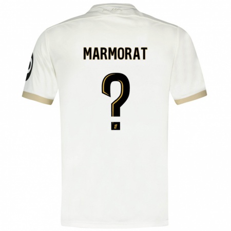 Kandiny Hombre Camiseta Mathéo Marmorat #0 Blanco Dorado 2ª Equipación 2024/25 La Camisa Chile