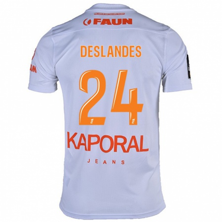 Kandiny Hombre Camiseta Océane Deslandes #24 Blanco 2ª Equipación 2024/25 La Camisa Chile