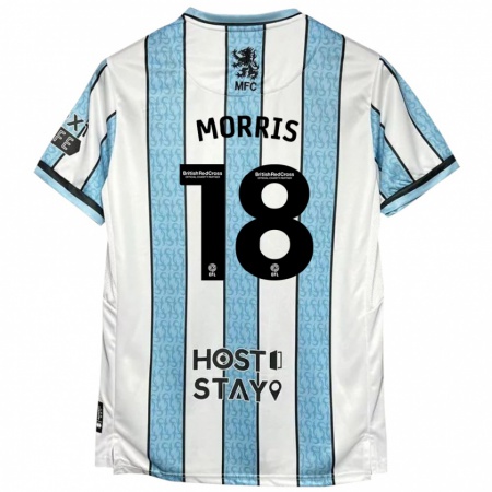 Kandiny Hombre Camiseta Aidan Morris #18 Blanco Azul 2ª Equipación 2024/25 La Camisa Chile