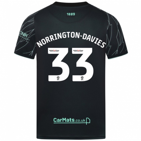 Kandiny Hombre Camiseta Rhys Norrington-Davies #33 Negro Verde 2ª Equipación 2024/25 La Camisa Chile