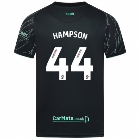 Kandiny Hombre Camiseta Owen Hampson #44 Negro Verde 2ª Equipación 2024/25 La Camisa Chile