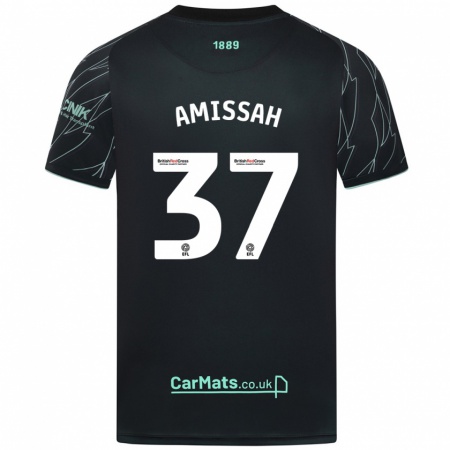 Kandiny Hombre Camiseta Jordan Amissah #37 Negro Verde 2ª Equipación 2024/25 La Camisa Chile