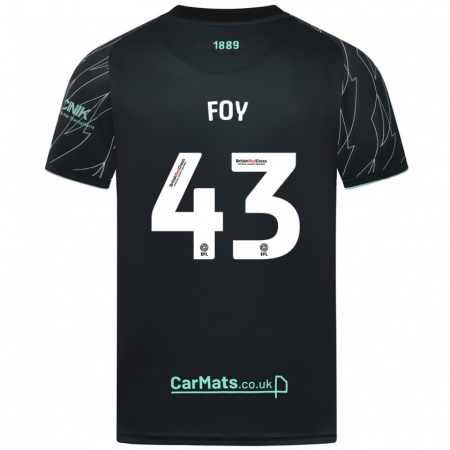 Kandiny Hombre Camiseta Gus Foy #43 Negro Verde 2ª Equipación 2024/25 La Camisa Chile