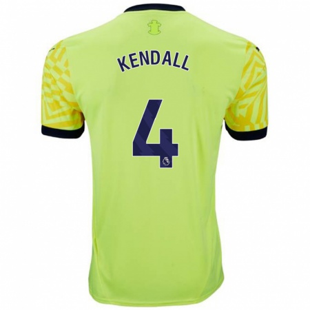 Kandiny Hombre Camiseta Lucia Kendall #4 Amarillo 2ª Equipación 2024/25 La Camisa Chile