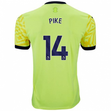 Kandiny Hombre Camiseta Molly Pike #14 Amarillo 2ª Equipación 2024/25 La Camisa Chile