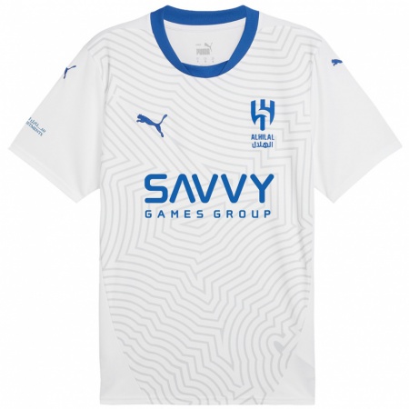 Kandiny Hombre Camiseta Saud Abdulhamid #66 Blanco Azul 2ª Equipación 2024/25 La Camisa Chile