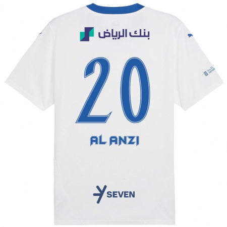 Kandiny Hombre Camiseta Areej Al-Anzi #20 Blanco Azul 2ª Equipación 2024/25 La Camisa Chile