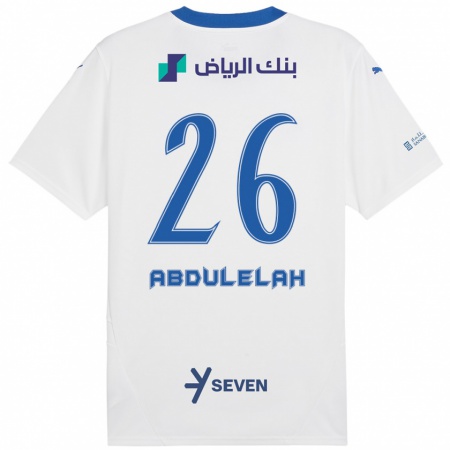 Kandiny Hombre Camiseta Abdulelah Al-Malki #26 Blanco Azul 2ª Equipación 2024/25 La Camisa Chile