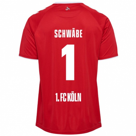 Kandiny Hombre Camiseta Marvin Schwäbe #1 Rojo Blanco 2ª Equipación 2024/25 La Camisa Chile