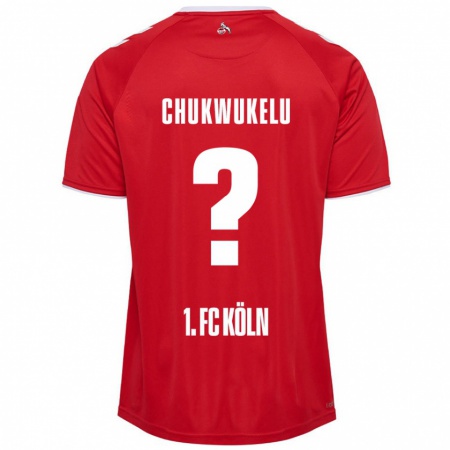 Kandiny Hombre Camiseta Chinedu Chukwukelu #0 Rojo Blanco 2ª Equipación 2024/25 La Camisa Chile