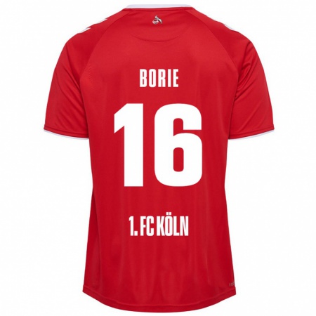 Kandiny Hombre Camiseta Etienne Borie #16 Rojo Blanco 2ª Equipación 2024/25 La Camisa Chile