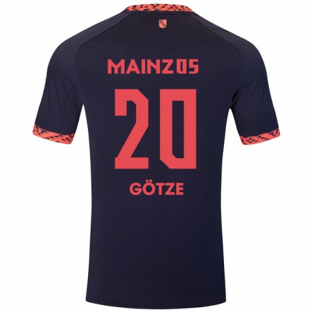 Kandiny Hombre Camiseta Justus Götze #20 Azul Coral Rojo 2ª Equipación 2024/25 La Camisa Chile