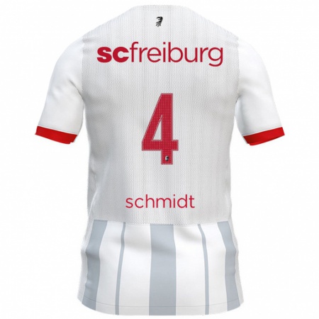 Kandiny Hombre Camiseta Kenneth Schmidt #4 Blanco Gris 2ª Equipación 2024/25 La Camisa Chile