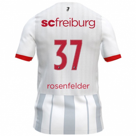 Kandiny Hombre Camiseta Max Rosenfelder #37 Blanco Gris 2ª Equipación 2024/25 La Camisa Chile