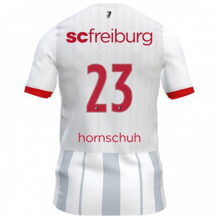 Kandiny Hombre Camiseta Marc Hornschuh #23 Blanco Gris 2ª Equipación 2024/25 La Camisa Chile