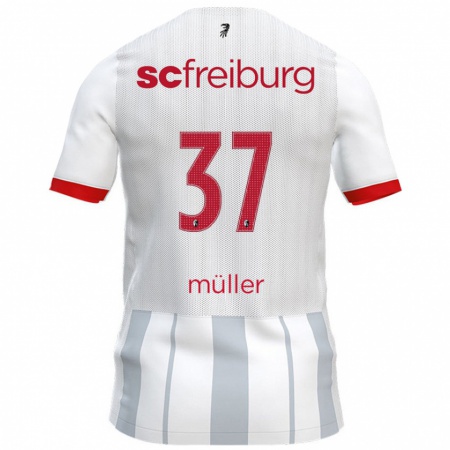 Kandiny Hombre Camiseta Ruben Müller #37 Blanco Gris 2ª Equipación 2024/25 La Camisa Chile