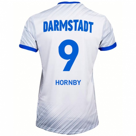 Kandiny Hombre Camiseta Fraser Hornby #9 Blanco Azul 2ª Equipación 2024/25 La Camisa Chile