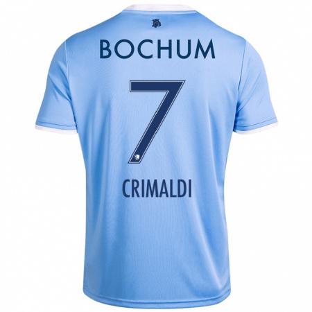 Kandiny Hombre Camiseta Alessandro Crimaldi #7 Azul Cielo 2ª Equipación 2024/25 La Camisa Chile