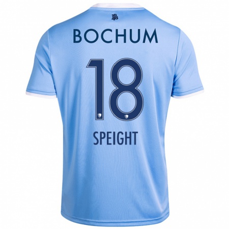 Kandiny Hombre Camiseta Benjamin Speight #18 Azul Cielo 2ª Equipación 2024/25 La Camisa Chile