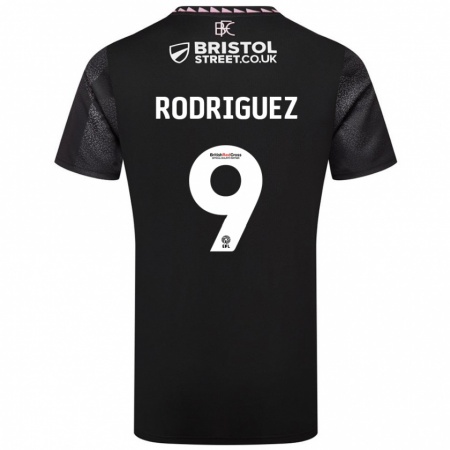 Kandiny Hombre Camiseta Jay Rodríguez #9 Negro 2ª Equipación 2024/25 La Camisa Chile