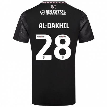 Kandiny Hombre Camiseta Ameen Al-Dakhil #28 Negro 2ª Equipación 2024/25 La Camisa Chile