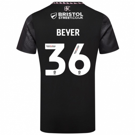 Kandiny Hombre Camiseta Jordan Beyer #36 Negro 2ª Equipación 2024/25 La Camisa Chile