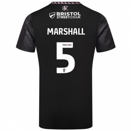 Kandiny Hombre Camiseta Georgia Marshall #5 Negro 2ª Equipación 2024/25 La Camisa Chile