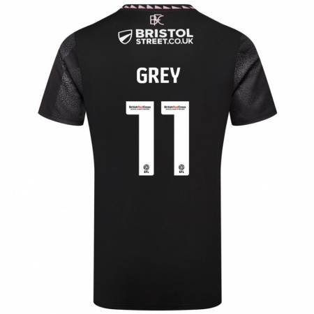 Kandiny Hombre Camiseta Anna Grey #11 Negro 2ª Equipación 2024/25 La Camisa Chile