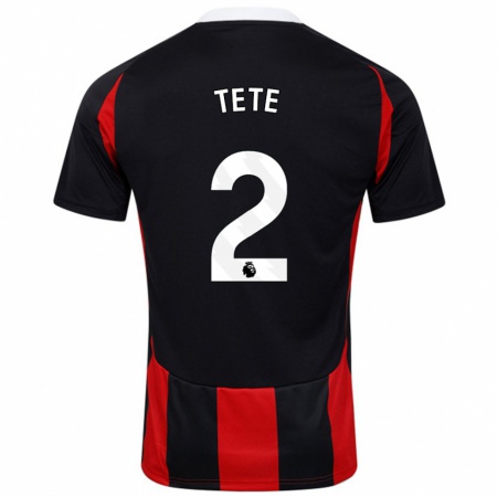 Kandiny Hombre Camiseta Kenny Tete #2 Negro Rojo 2ª Equipación 2024/25 La Camisa Chile