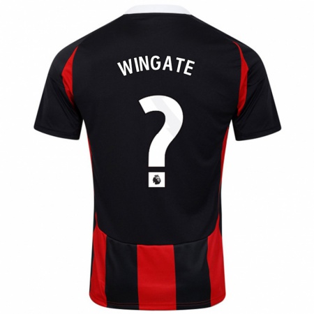 Kandiny Hombre Camiseta Tom Wingate #0 Negro Rojo 2ª Equipación 2024/25 La Camisa Chile