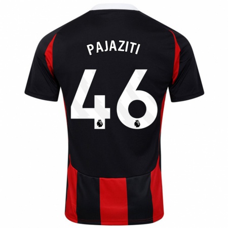 Kandiny Hombre Camiseta Adrion Pajaziti #46 Negro Rojo 2ª Equipación 2024/25 La Camisa Chile