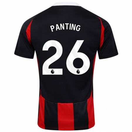 Kandiny Hombre Camiseta Rachel Panting #26 Negro Rojo 2ª Equipación 2024/25 La Camisa Chile