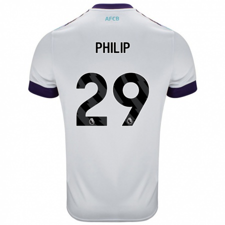 Kandiny Hombre Camiseta Philip Billing #29 Blanco Verde Púrpura 2ª Equipación 2024/25 La Camisa Chile