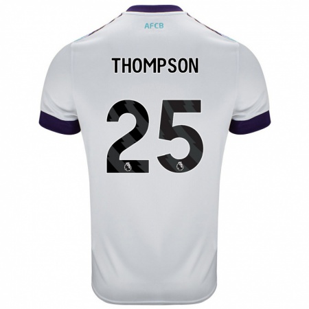 Kandiny Hombre Camiseta Kenni Thompson #25 Blanco Verde Púrpura 2ª Equipación 2024/25 La Camisa Chile