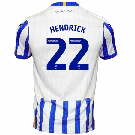 Kandiny Mujer Camiseta Jeff Hendrick #22 Azul Blanco 1ª Equipación 2024/25 La Camisa Chile