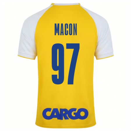 Kandiny Mujer Camiseta Yvann Maçon #97 Amarillo Blanco 1ª Equipación 2024/25 La Camisa Chile