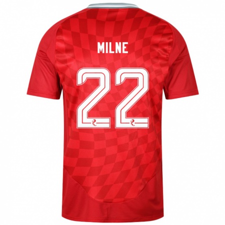 Kandiny Mujer Camiseta Jack Milne #22 Rojo 1ª Equipación 2024/25 La Camisa Chile