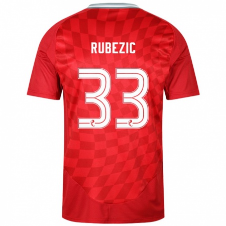 Kandiny Mujer Camiseta Slobodan Rubezic #33 Rojo 1ª Equipación 2024/25 La Camisa Chile